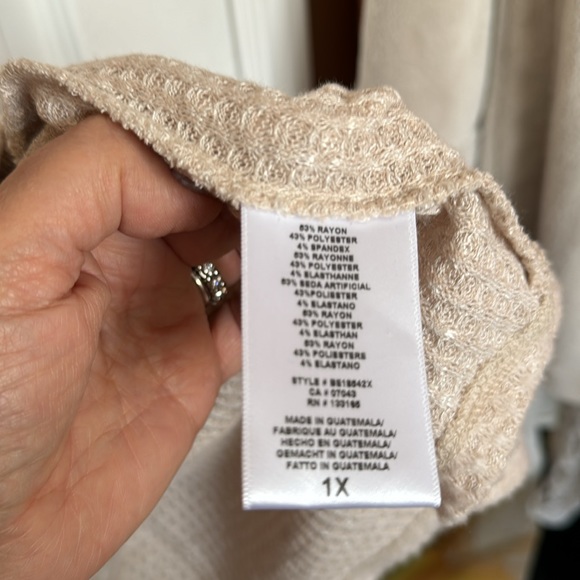 Anthropologie Eri & Ali Brontë babydoll tiered tunic waffle thermal knit top - Picture 4 of 4